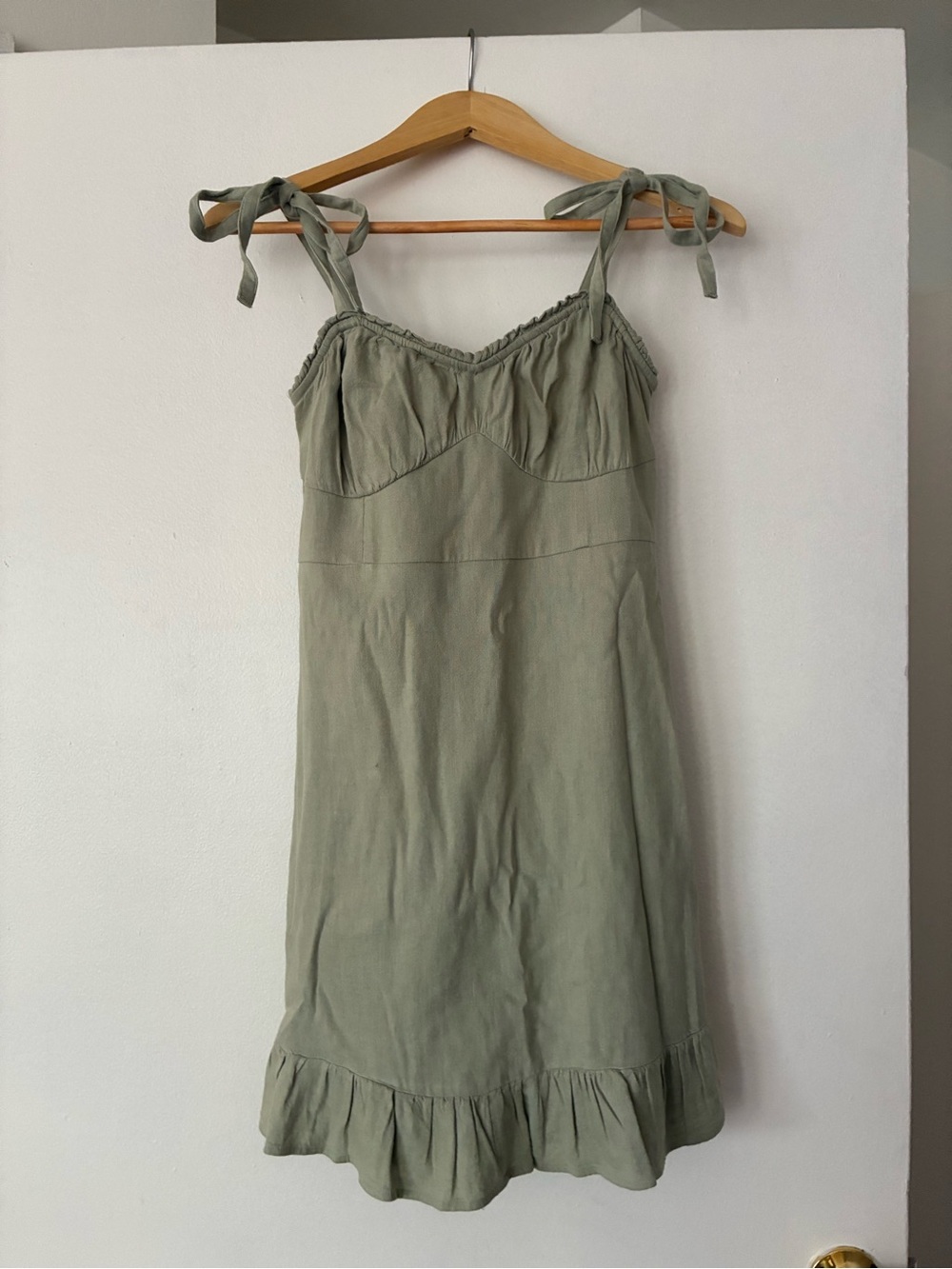 Hollister Olive Tie-Shoulder Mini Dress